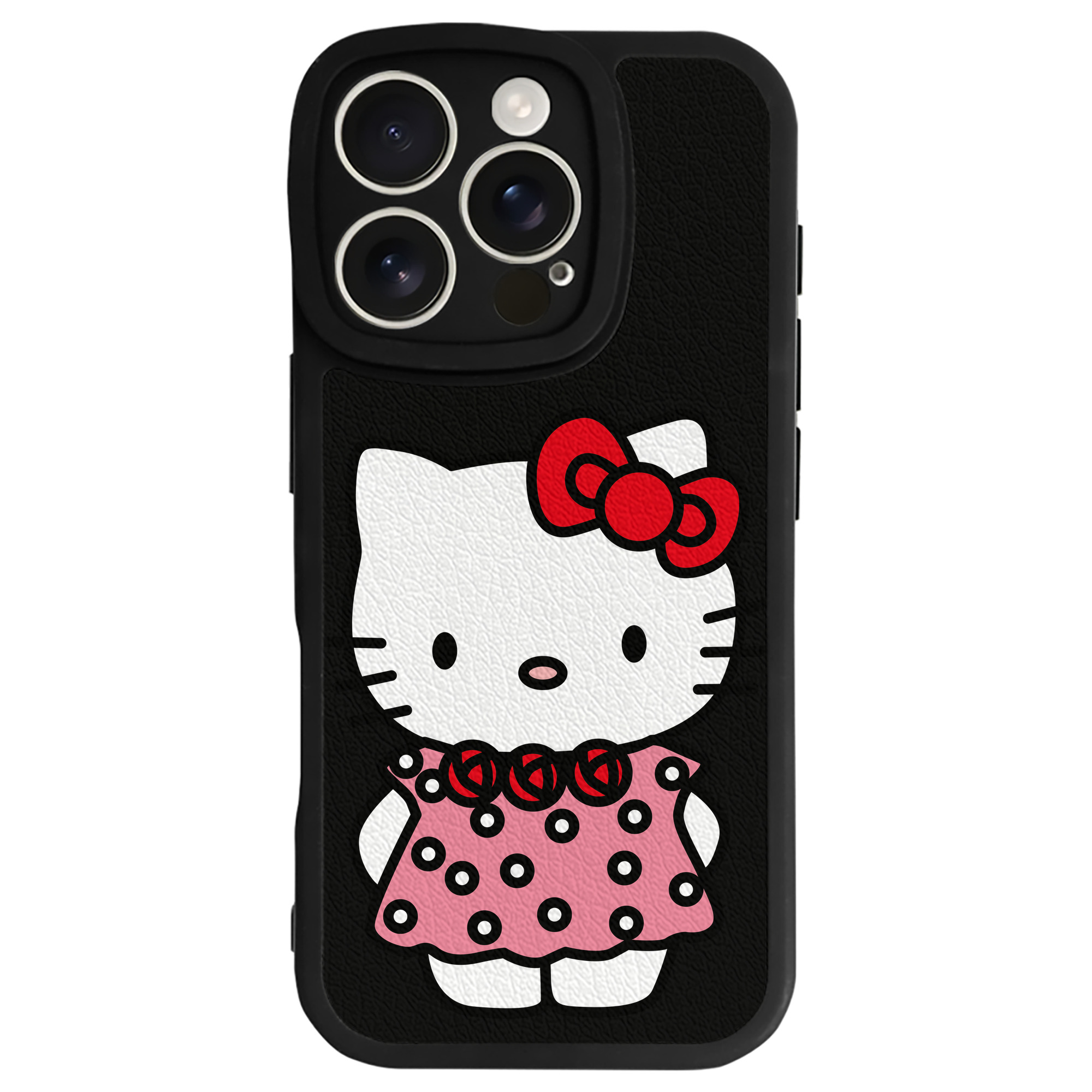 （画像用） Hello Kitty ハローキティ 【iPhone 16シリーズ対応】シリコンスマホケース（レザー調） 材質：シリコン
